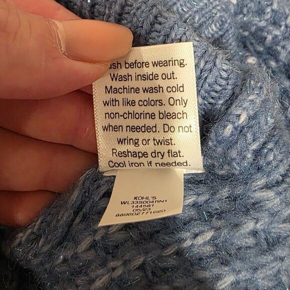 Lauren Conrad Metallic Blue Sweater Sz S - Picture 7 of 8